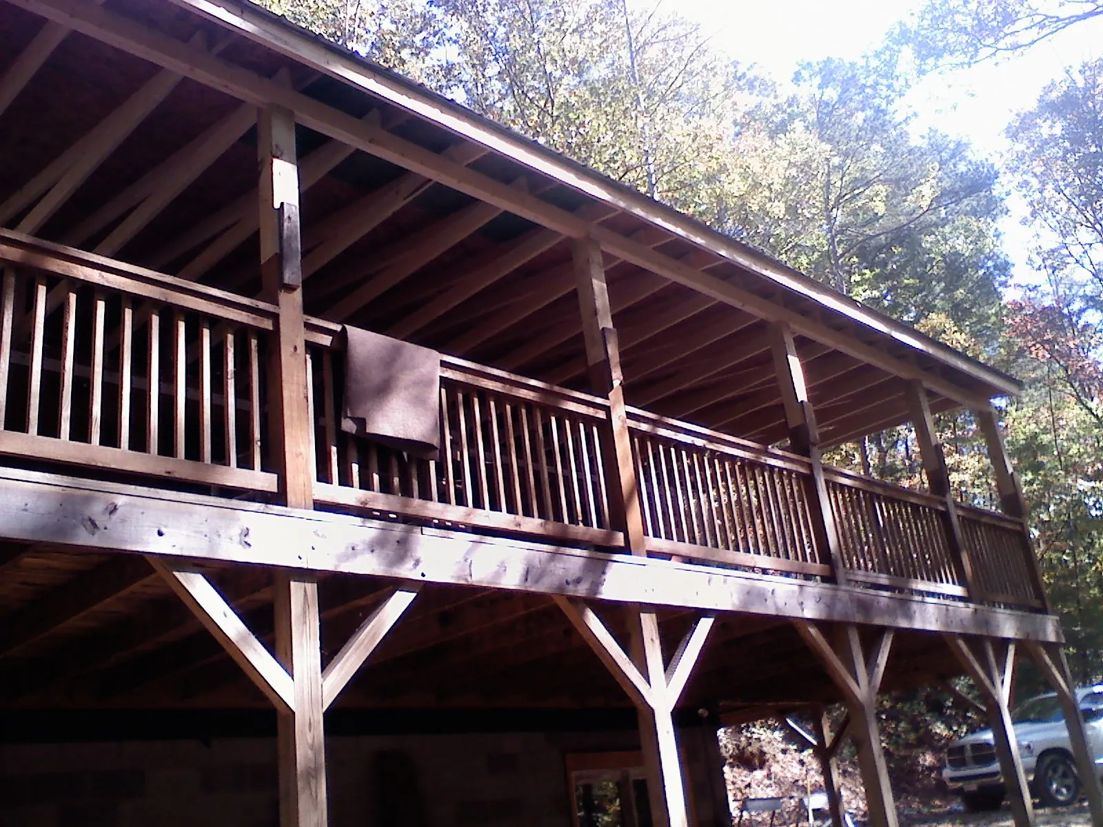 Timber framing under a new elevated porch and deck — Roof Leak Repair in Maxton by Roofing Brothers